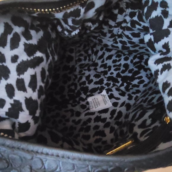 Betsey Johnson Large Hobo Croc To It Black and Gold Studded Women's Bag - Picture 12 of 12